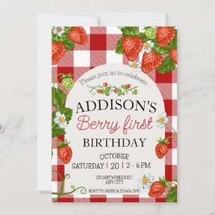 Invitation Cute Bleu Rouge Bleu Bleu Doux 1er anniversaire