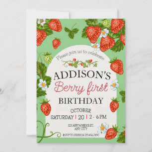 Invitation Cute Bleu Rouge Bleu Bleu Doux 1er anniversaire