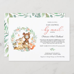 Invitation Cute Bois Animaux Végétaux Baby shower Par Mail