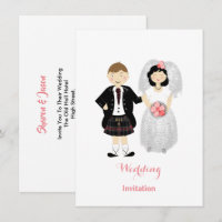 Cute Bride et Groom Mariage écossais Thème
