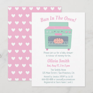 Invitation Cute Bun au Baby shower du four