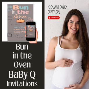 Invitation Cute Bun Dans Four BaBy Q Douche