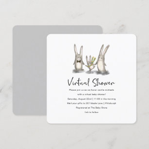 Invitation Cute Bunny Family Baby shower virtuel
