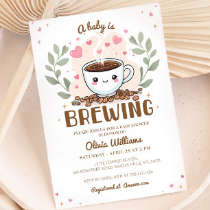 Invitation Cute Cafe Bebe Baby Brasse Du Café Baby shower