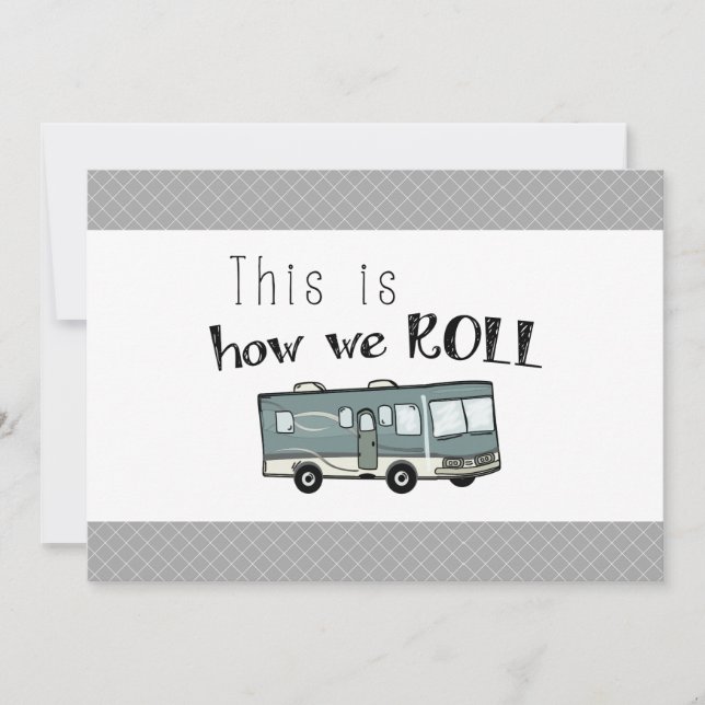 Invitation Cute Camping RV "This is We Roll" Personnalisé (Devant)