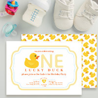 Cute canard en caoutchouc jaune 1ère fête d'annive