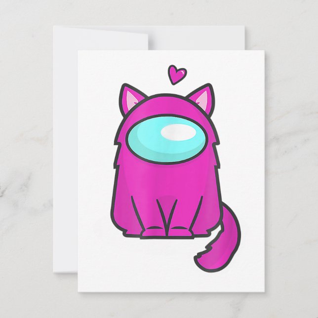 Invitation Cute Cat Astronaut, Parmi nous ou moi, Nerdy Girl  (Devant)