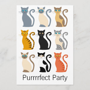 Invitation Cute Cats 40e anniversaire