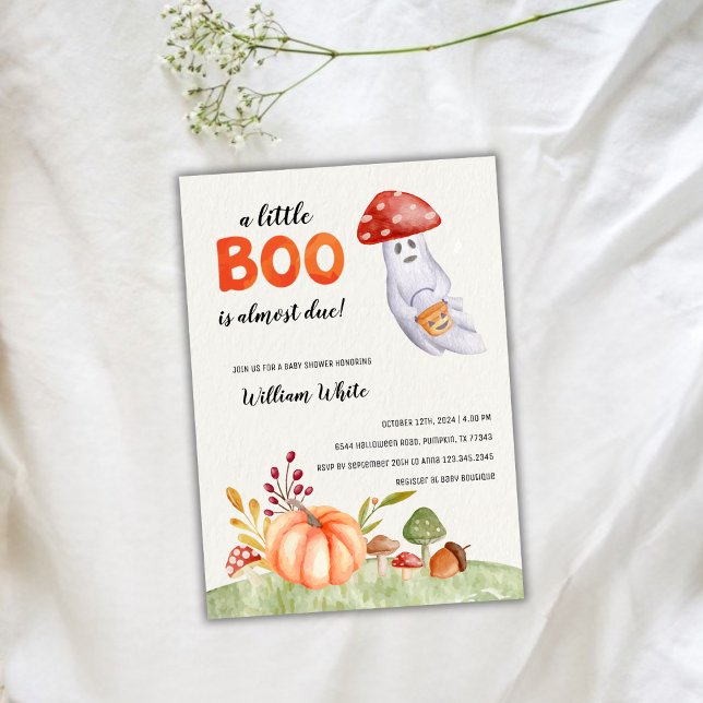 Invitation Cute champignons fantômes Halloween Baby shower d' (Cute Ghost Mushroom Halloween Fall Baby Shower Invitation)