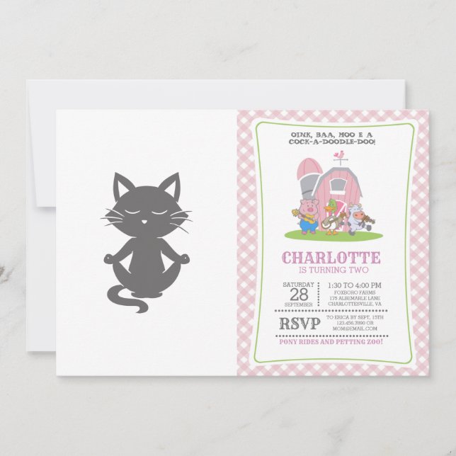 Invitation Cute chat en méditation - Choisir la couleur arriè (Devant)