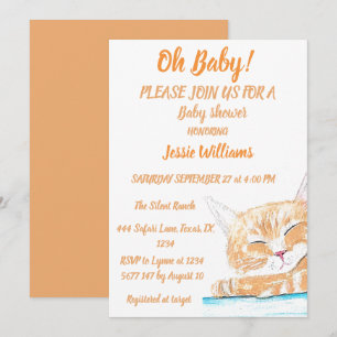 Invitation Cute Chat Kitty Kitten animal bébé garçon fille