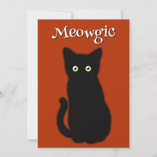 Invitation Cute chat noir chaton, amusant spottaculaire Hallo