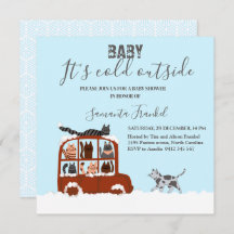 Cute Chats en voiture Hiver Baby shower froid
