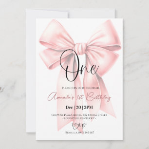 Invitation Cute Coquette Bow fille Anniversaire
