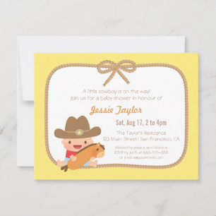 Invitation Cute Cowboy Occidental Thème Baby Shower Invitatio