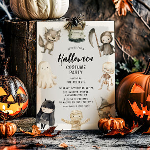 Invitation Cute Creeps Enfants Halloween Costume Party