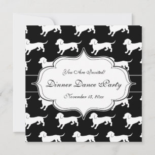 Invitation Cute Dachshund Motif