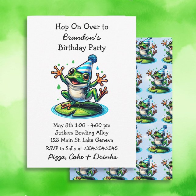 Invitation Cute Dancing Frog Boy's Birthday Party (Créateur téléchargé)
