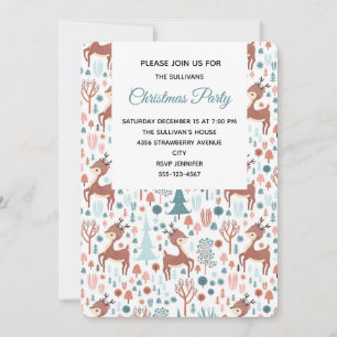 Invitation Cute Deer à Whimsical Forest Motif Party