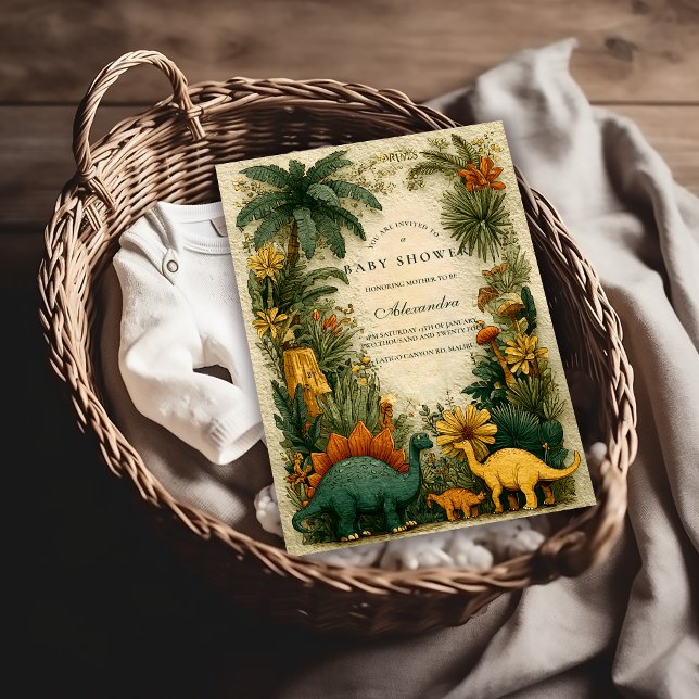 Invitation Cute Dinosaur Baby Shower (Créateur téléchargé)