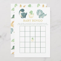 Cute Dinosaur Baby shower Jeu Baby Bingo