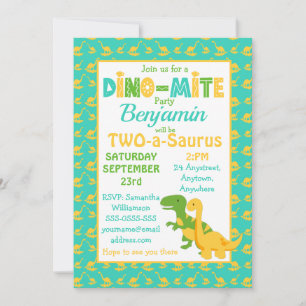 Invitation Cute Dinosaur Boys fête d'anniversaire