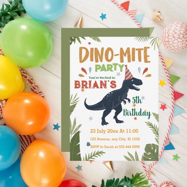 Invitation Cute Dinosaures rugit garçon Anniversaire (Créateur téléchargé)