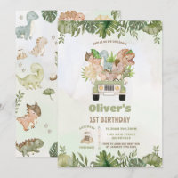 Cute Dinosaurs Safari voiture 1er 2e 3e anniversai