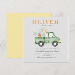 Invitation Cute Dusky Green N'importe quel âge fête d'anniver