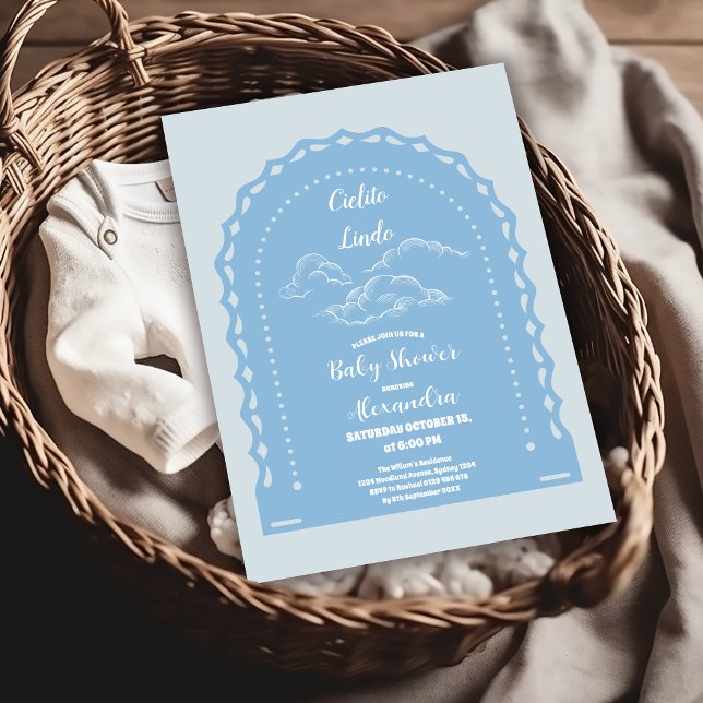 Invitation Cute Dusty Bleu Mexicain Cielito Lindo (Créateur téléchargé)
