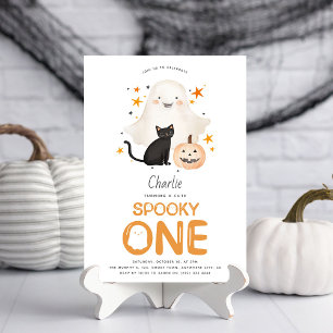 Invitation Cute Éffrayant ONE Fantôme Halloween 1er Anniversa