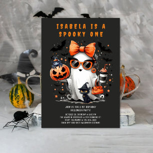 Invitation Cute Éffrayant Un Fantôme Halloween 1er Anniversai