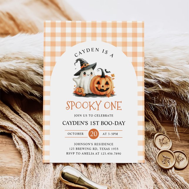 Invitation Cute Éffrayant Un Halloween Fantôme 1er Anniversai (Créateur téléchargé)