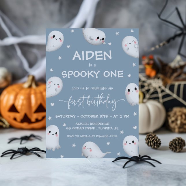 Invitation Cute Éffrayant Un Halloween garçon 1er anniversair (Créateur téléchargé)