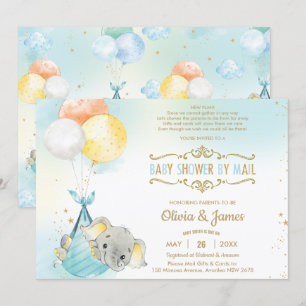 Invitation Cute Elephant Boy Baby shower virtuel par courrier