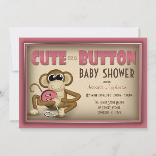 Invitation Cute en Baby shower rose bouton