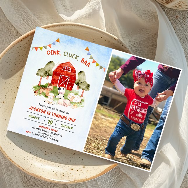 Invitation Cute Farm Animaux Barnyard fête d'anniversaire (Créateur téléchargé)