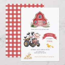 Cute Farm Animaux Farmhouse Fête d'anniversaire