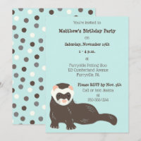 Cute Ferret Mint Vert et Brown fête d'anniversaire