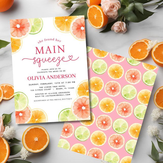 Invitation Cute Fête des mariées de Citrus de Squeeze Princip (Créateur téléchargé)