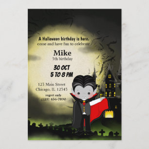 Invitation Cute fête d'Halloween Dracula