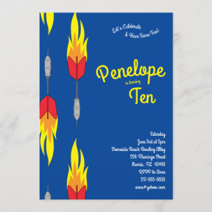 Invitation Cute Flaming Darts Anniversaires de enfants