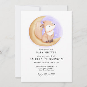 Invitation Cute Fox Baby shower Animaux