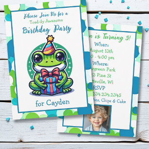 Invitation Cute Frog Theme Boy's Birthday Party