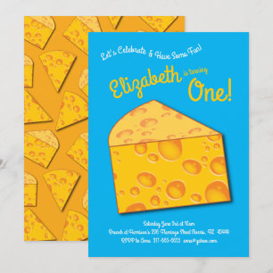 Invitation Cute Fromage Wedge Enfants 1er anniversaire fête