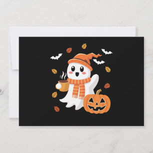 Invitation Cute Ghost Boire Café de glace Halloween