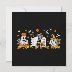 Invitation Cute Ghost Boire Café Halloween Fall Ghost Bo