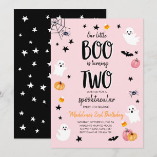 Invitation Cute Ghost Halloween 2e Anniversaire Fête Invitati