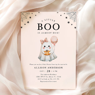 Invitation Cute Ghost Little Boo Baby shower d'Halloween