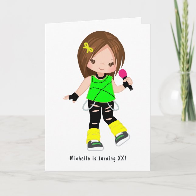 Invitation Cute Girl Rock Star Anniversaire Photo (Devant)